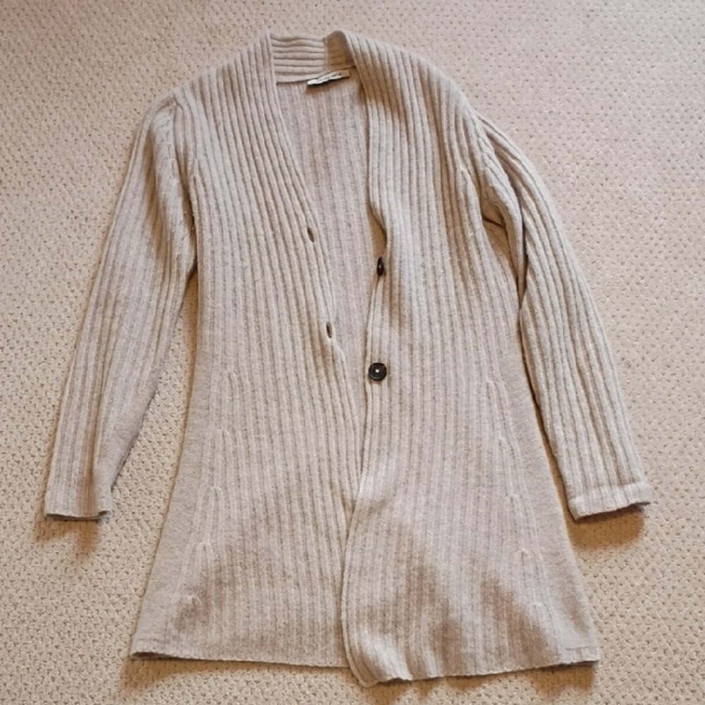 Women's Beige Cardigan Sweater Cashmere